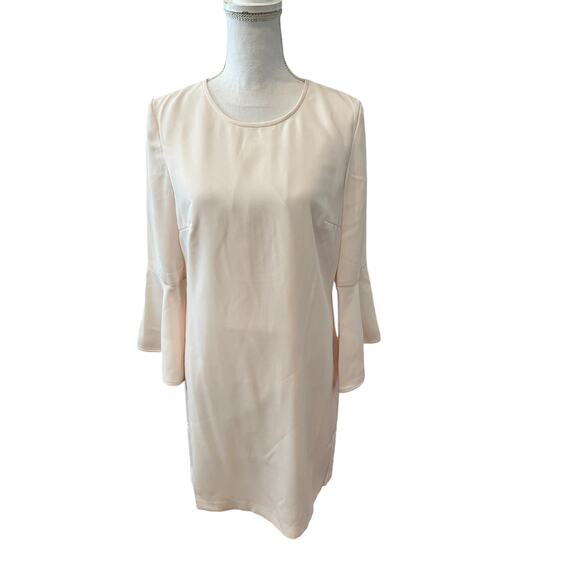 Club Monaco Crepe Bell Sleeve Dress Off White 4 - Picture 2 of 10